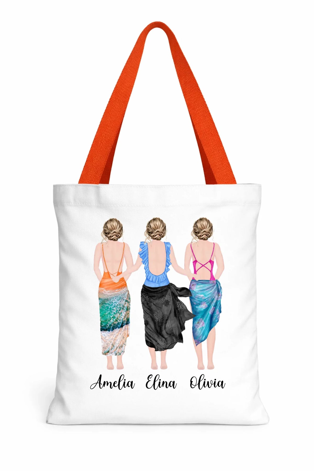 Dye Sub Canvas Tote Orange Handles