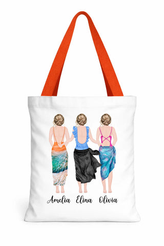 Dye Sub Canvas Tote Orange Handles