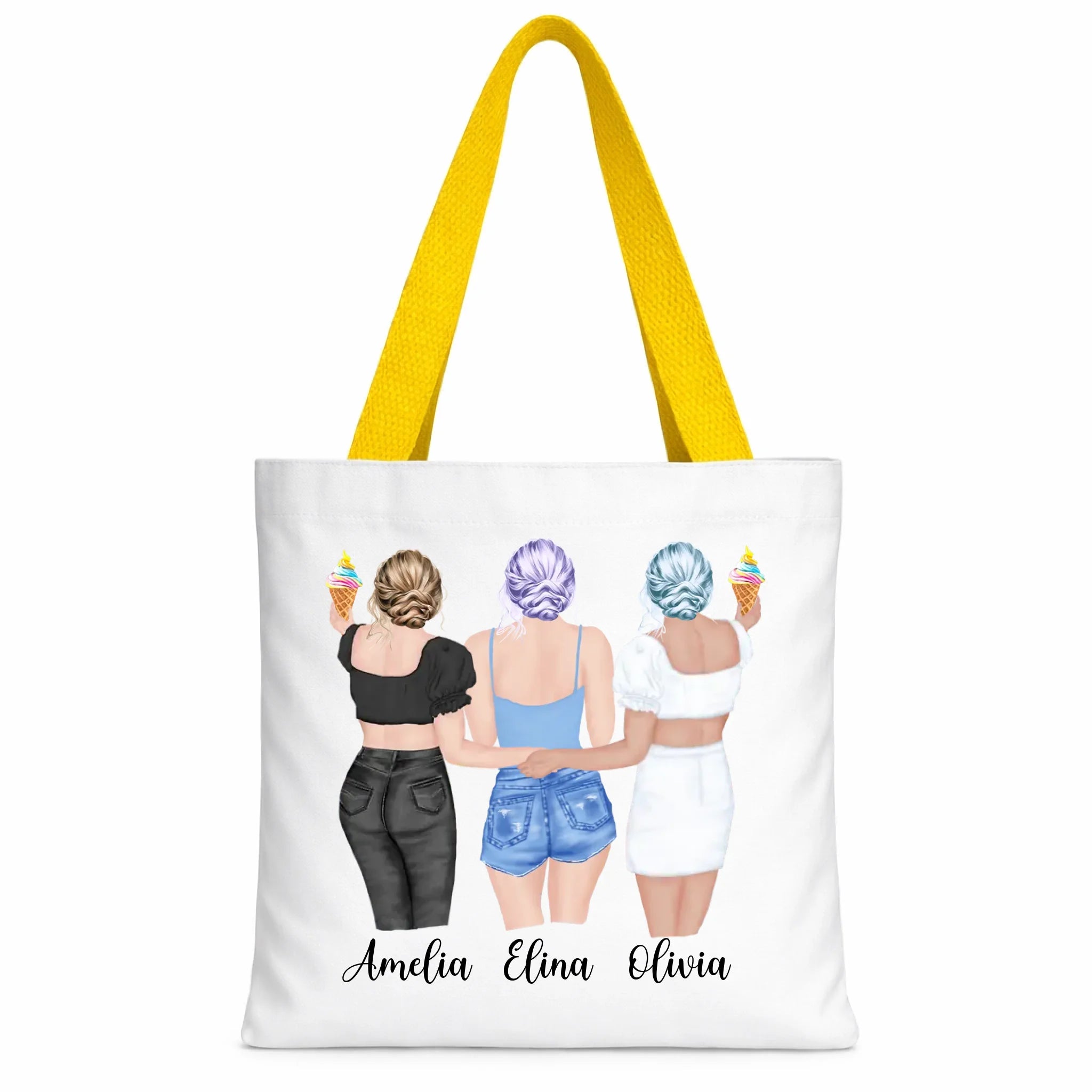Dye Sub Canvas Tote Yellow Handles