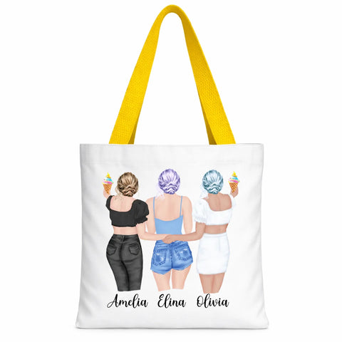 Dye Sub Canvas Tote Yellow Handles
