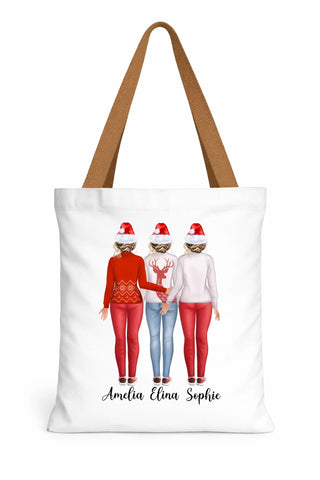 Dye Sub Canvas Tote Brown Handles
