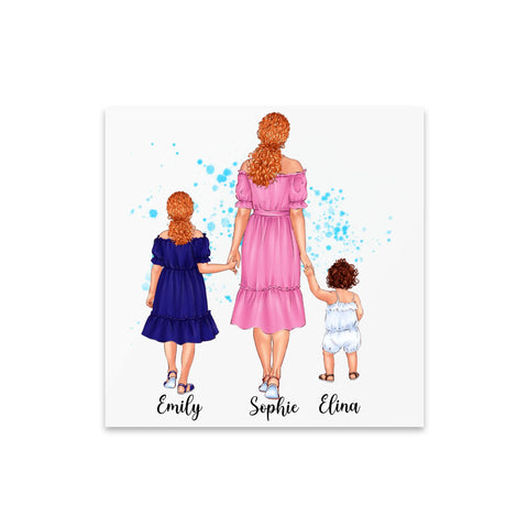 Mom & Two Daughters Acrylic Print – Family Gift UK