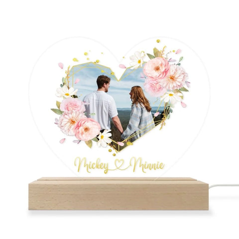 Personalized Couple Custom 3D Multicolor Led Light With Wooden Base – You Are My Person Gift for Valentine’s Day