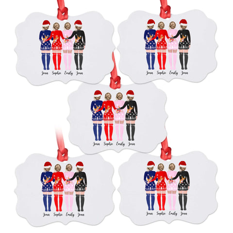 Christmas Friend Medallion Aluminum Ornament – Personalized Festive Gift UK