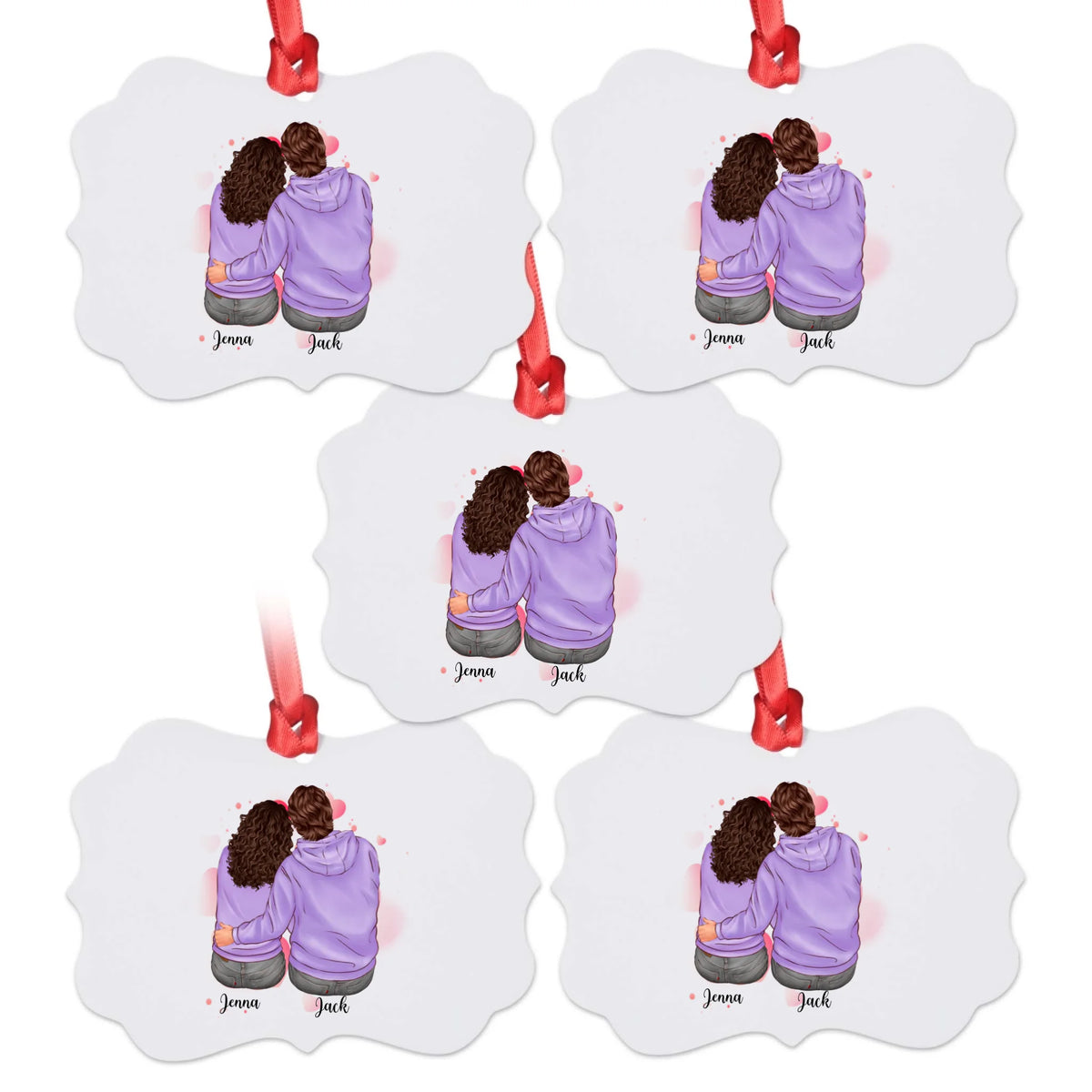 Personalised  Medallion Aluminum Ornament Gift For Couple Online In UK