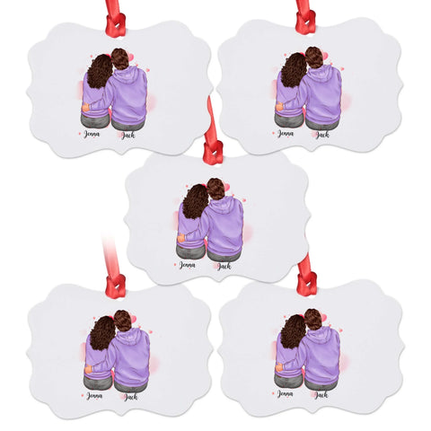 Personalised  Medallion Aluminum Ornament Gift For Couple Online In UK